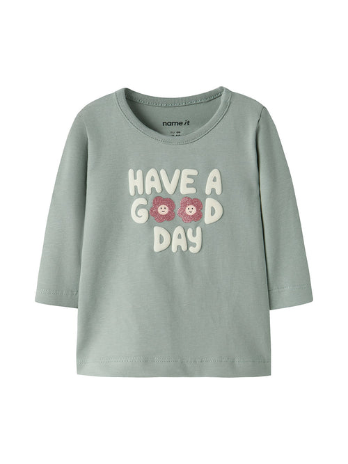Baby Organic Cotton Long Sleeve Top Green