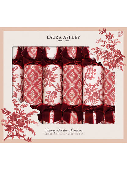 Laura Ashley Tales Of Yuletide 13-Inch Christmas Crackers - Red