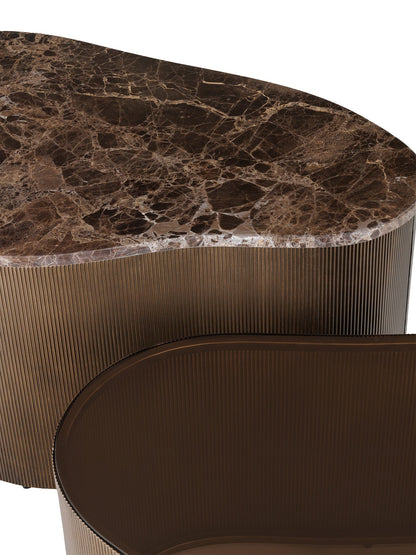 Cloud Marble & Glass Set of 2 Coffee Tables