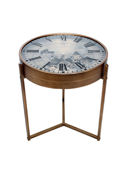Atlas Moving Cogs Side Table Gold