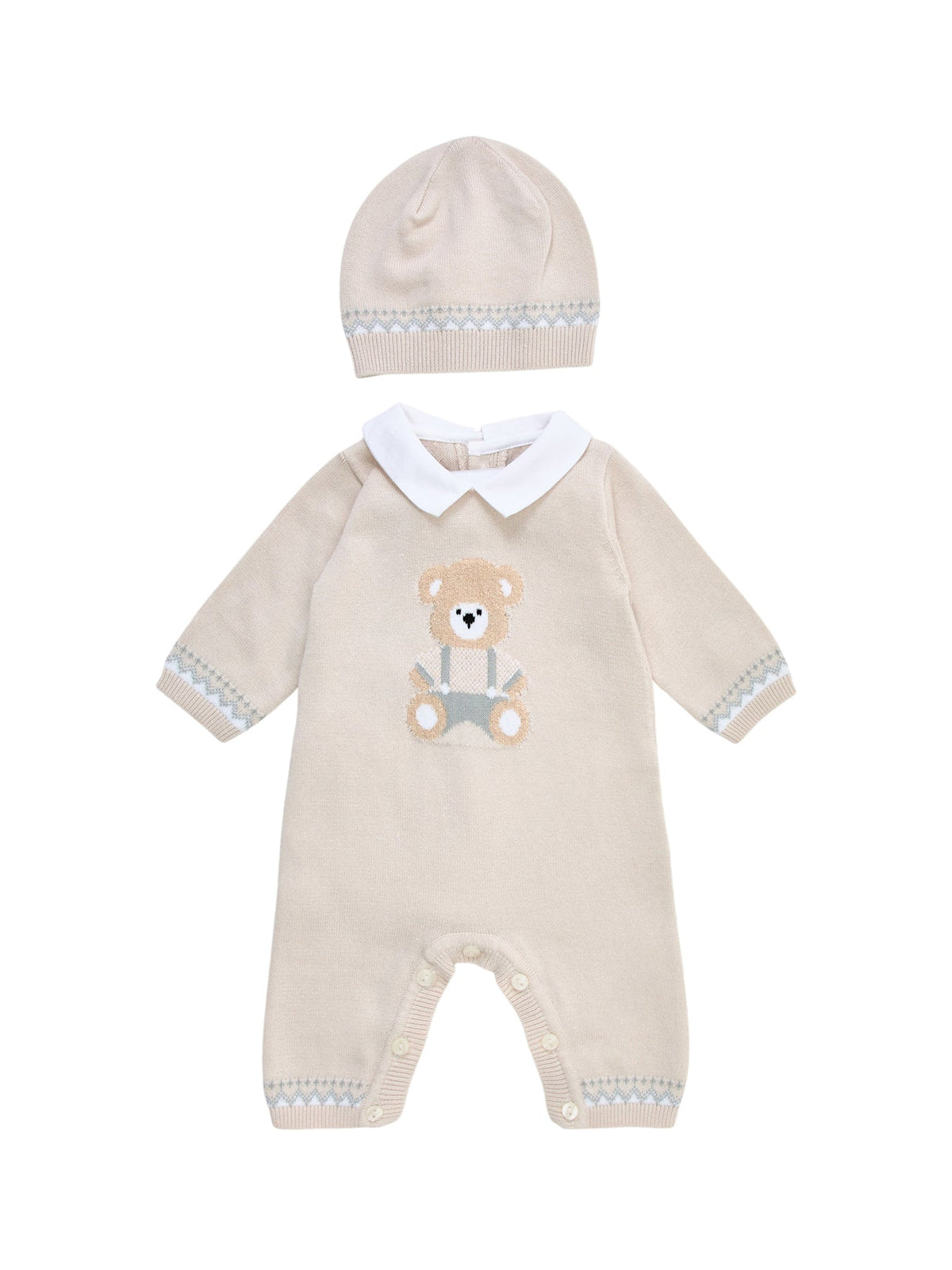 Milo Teddy Knitted All-In-One & Hat Set