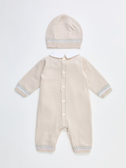 Milo Teddy Knitted All-In-One & Hat Set