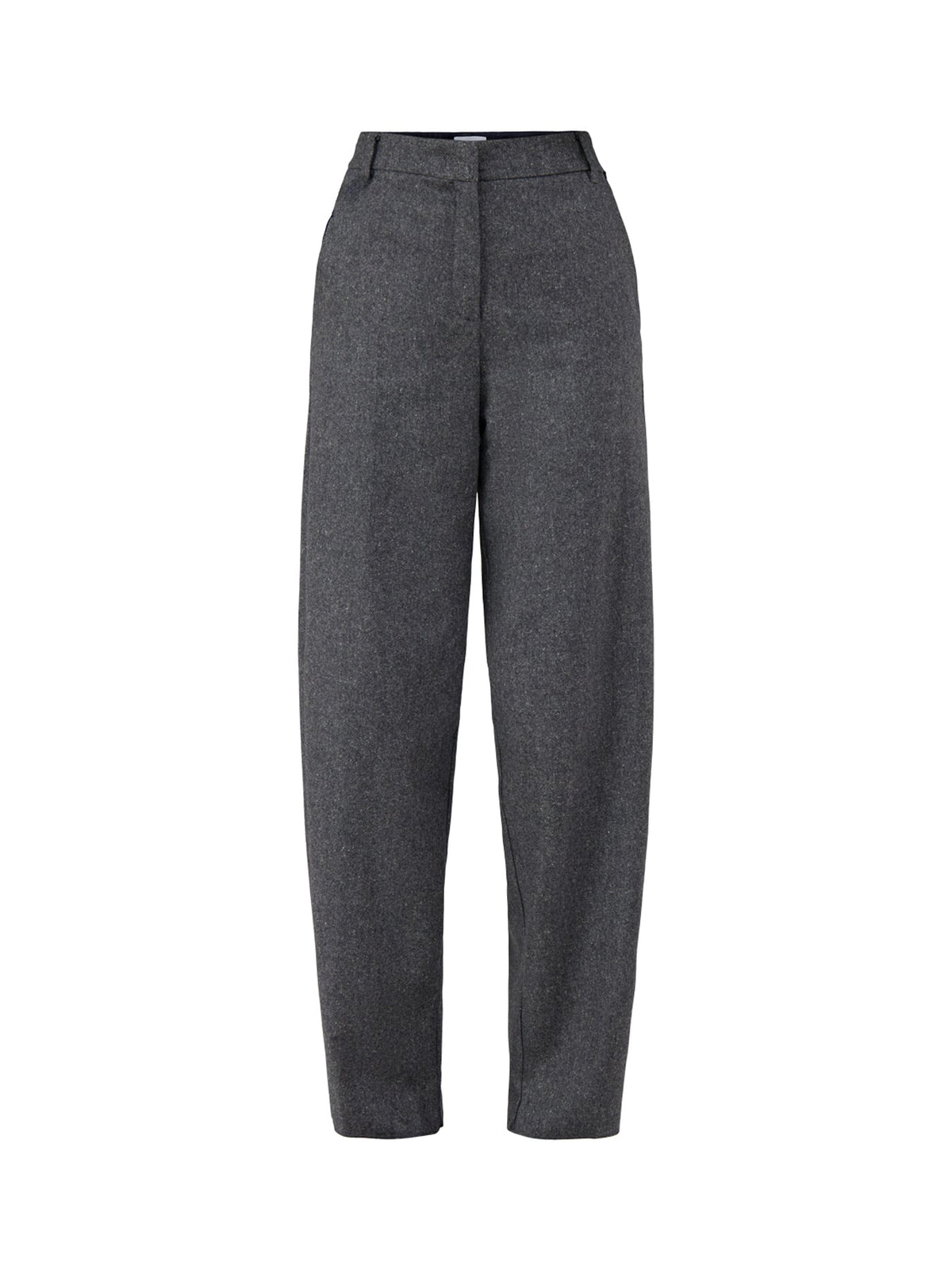 Virgin Wool & Silk Blend Poggio Tailored Trousers - Grey Tweed