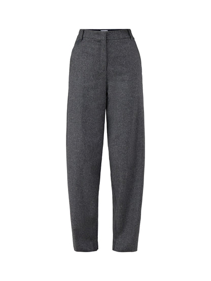 Virgin Wool & Silk Blend Poggio Tailored Trousers - Grey Tweed