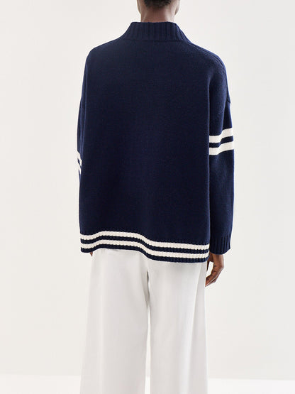 Belgio Wool Cardigan Navy