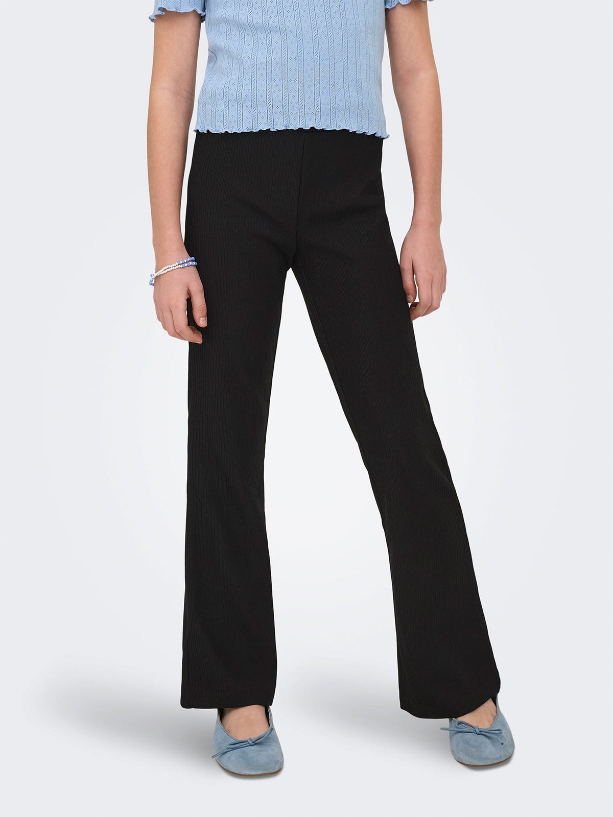 Kids Ribbed Flared Trousers