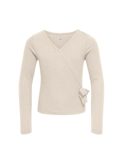 Kids' Wrap Long Sleeve Top Cream