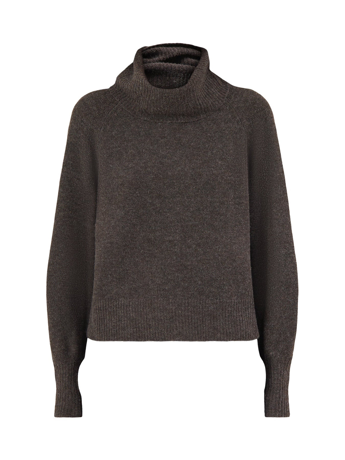 Wool Blend Olivia Roll Neck Jumper - Mole Melange