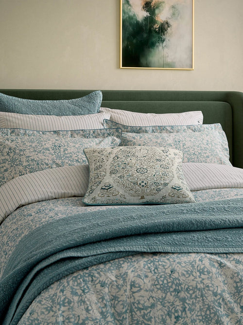 Celina Standard Pillowcase Pair Celadon & Olive
