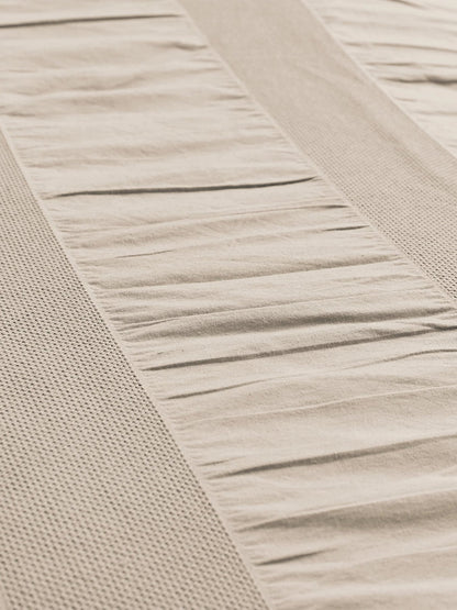 Woven Waffle Stripe Double Duvet Cover Set Linen