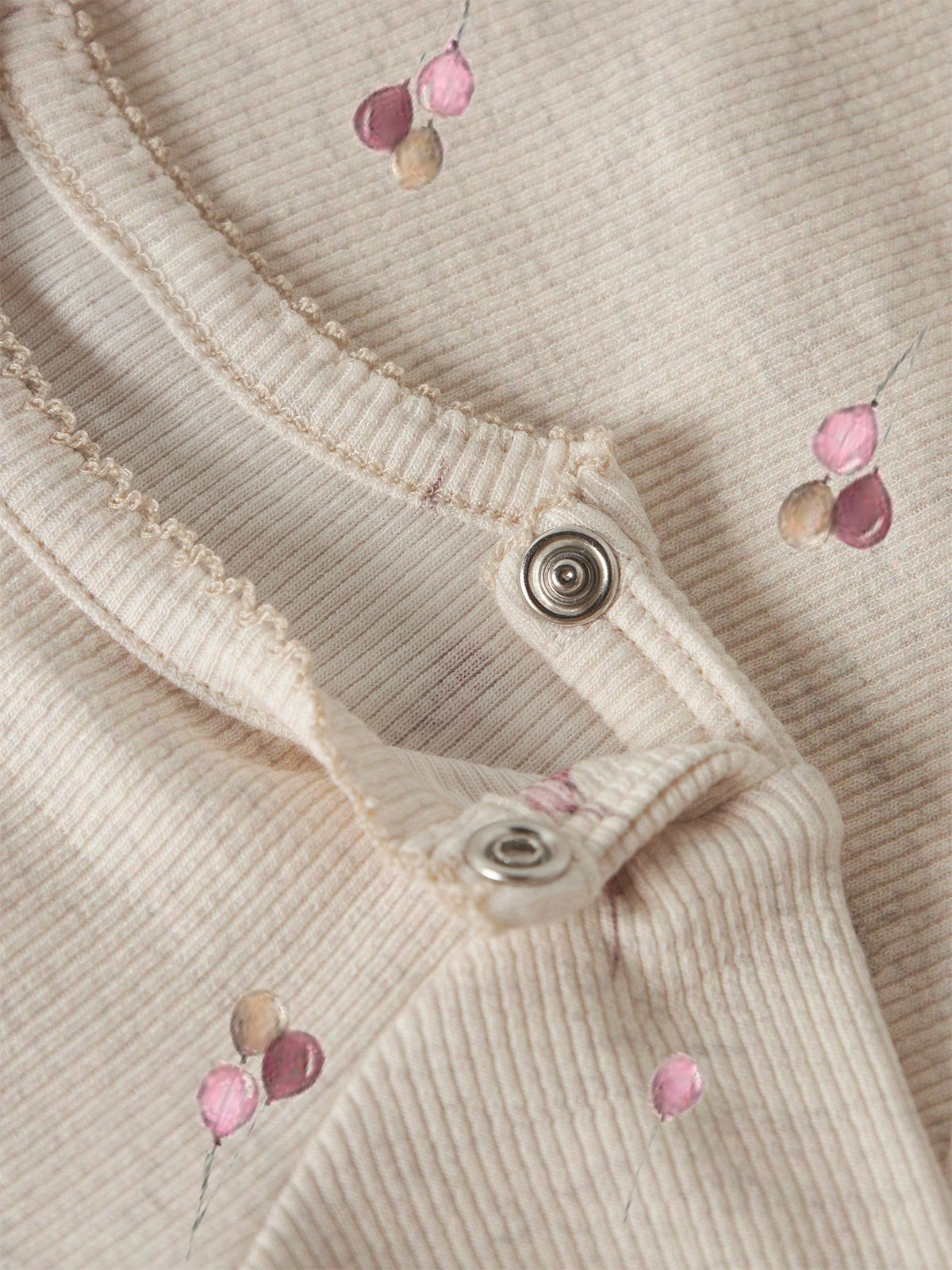 Baby Organic Cotton Blend Nabila Long-Sleeved Bodysuit - Peyote Melange