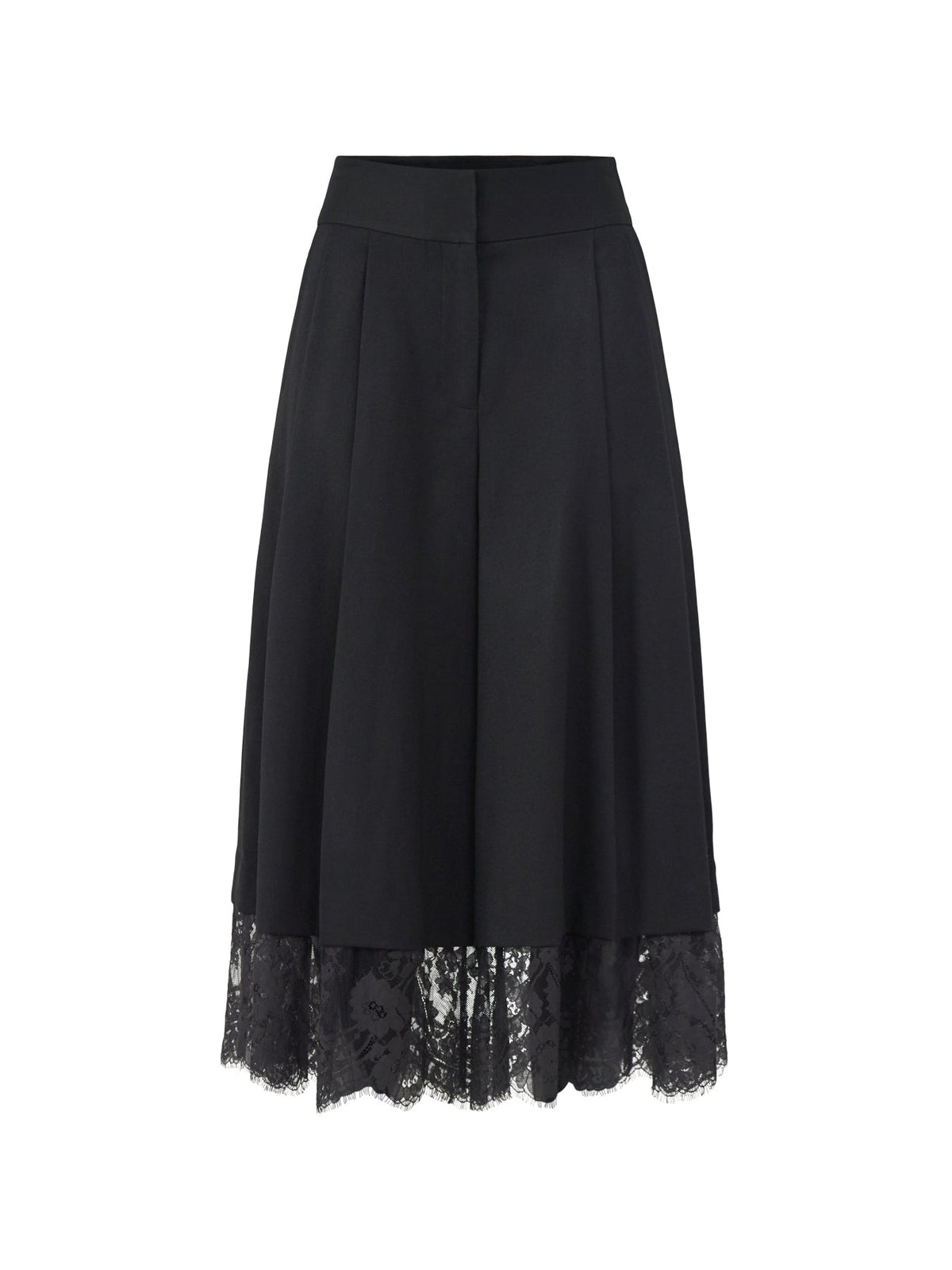Wool Valiant Lace Culottes - Black