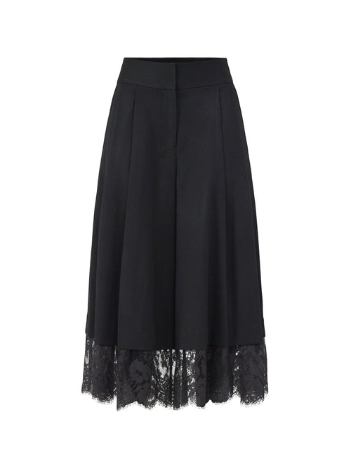Wool Valiant Lace Culottes - Black