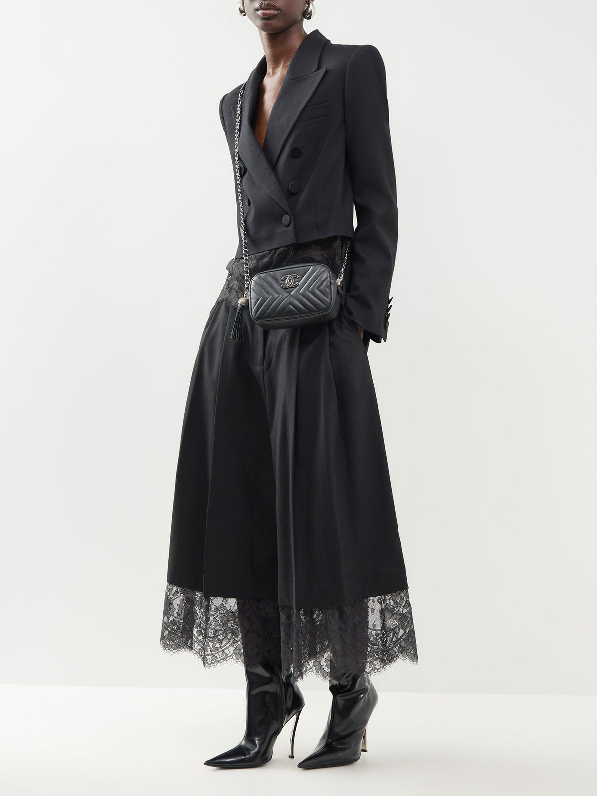 Wool Valiant Lace Culottes - Black