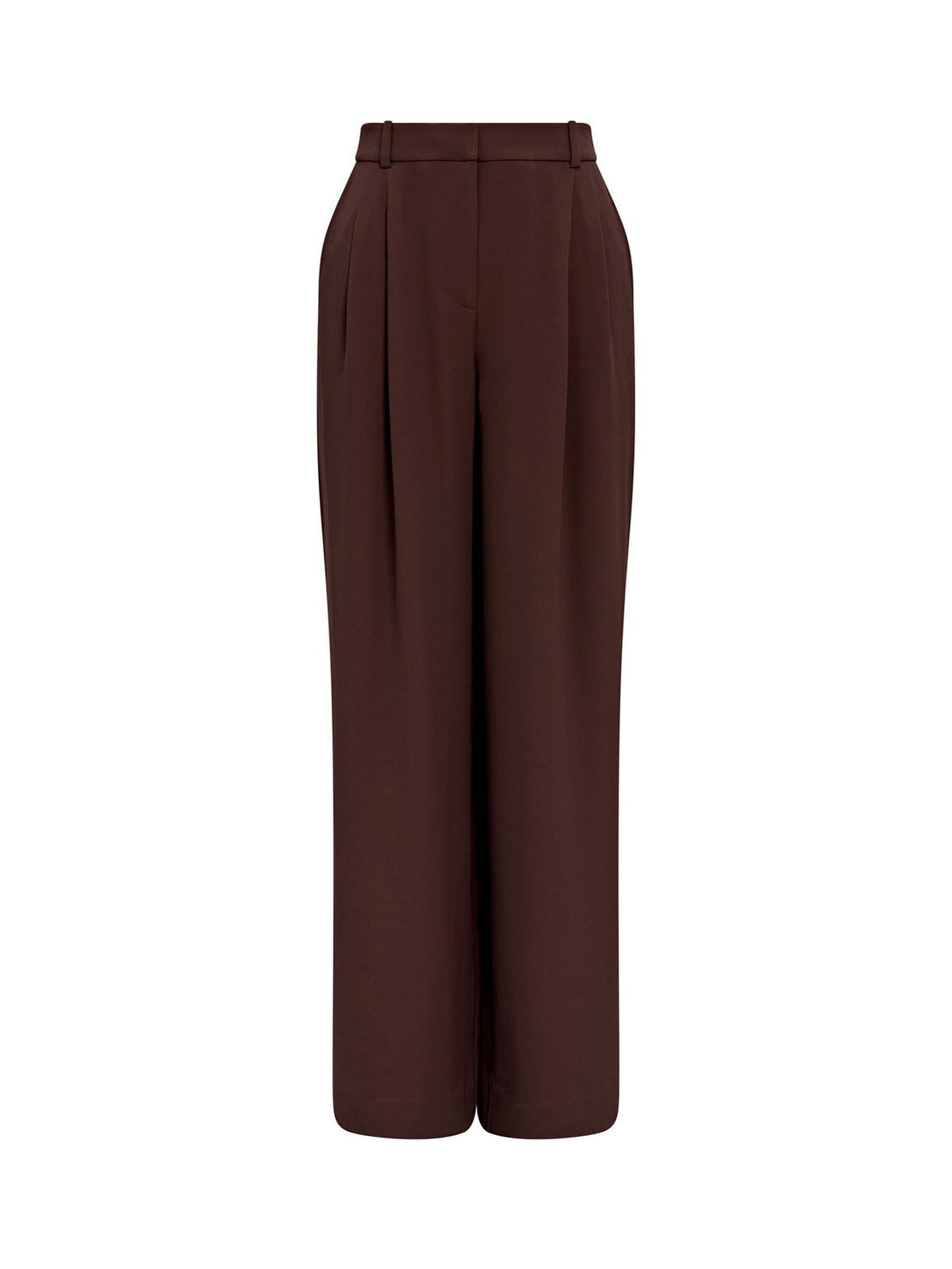 Dani Straight Leg Tailored Trousers Brown