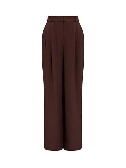 Dani Straight Leg Tailored Trousers Brown