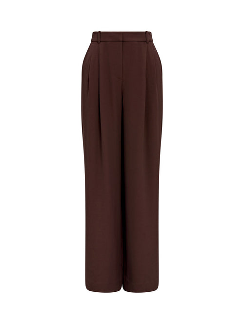 Dani Straight Leg Tailored Trousers Brown
