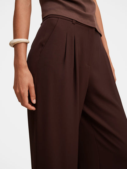 Dani Straight Leg Tailored Trousers Brown
