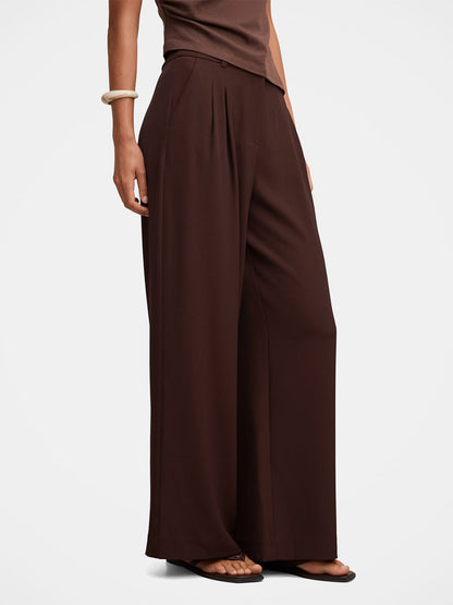 Dani Straight Leg Tailored Trousers Brown