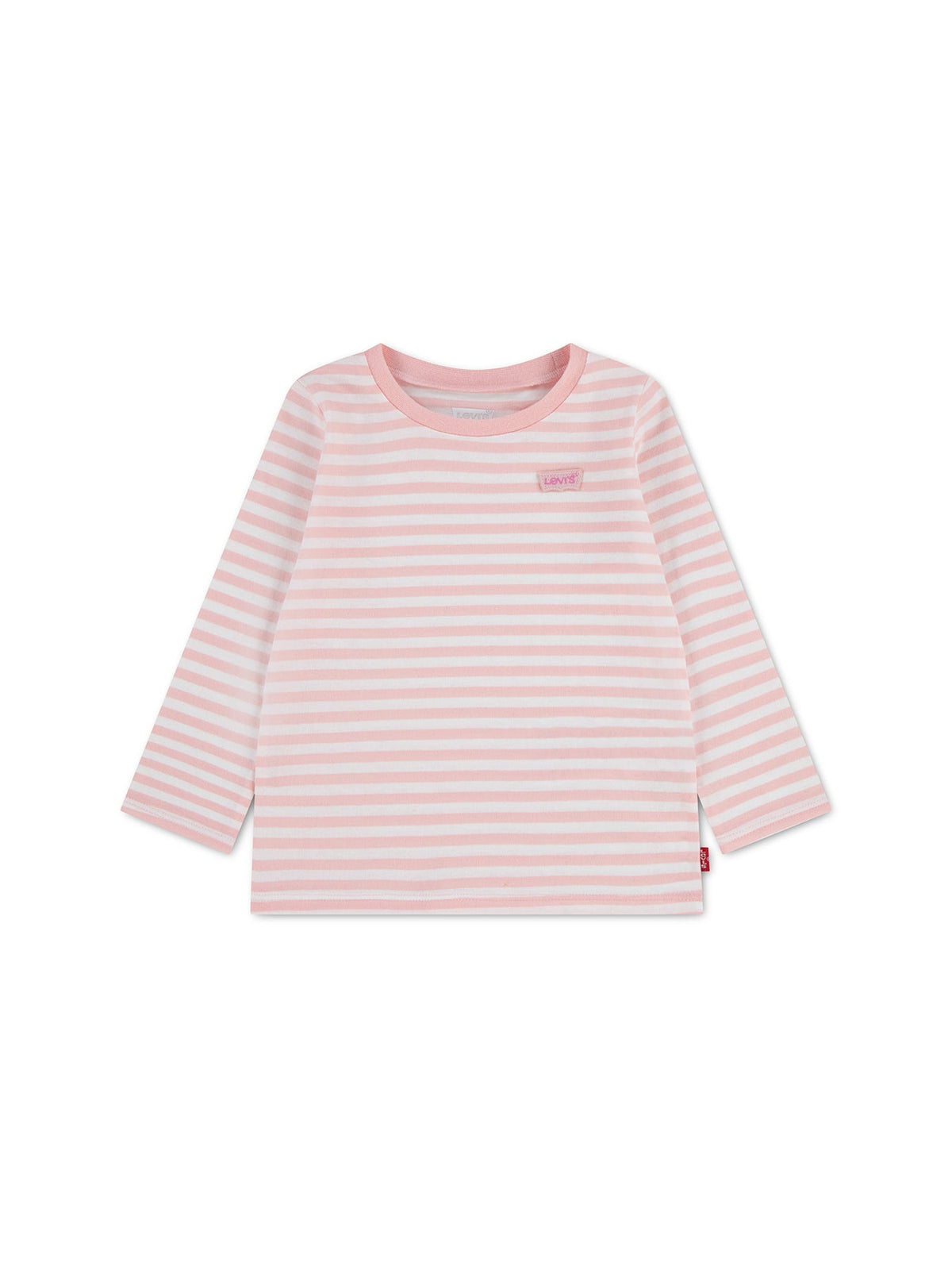 Baby Levi's Striped Long Sleeve T-Shirt Pink