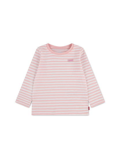 Baby Levi's Striped Long Sleeve T-Shirt Pink