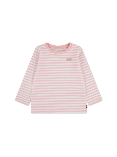 Baby Levi's Striped Long Sleeve T-Shirt Pink