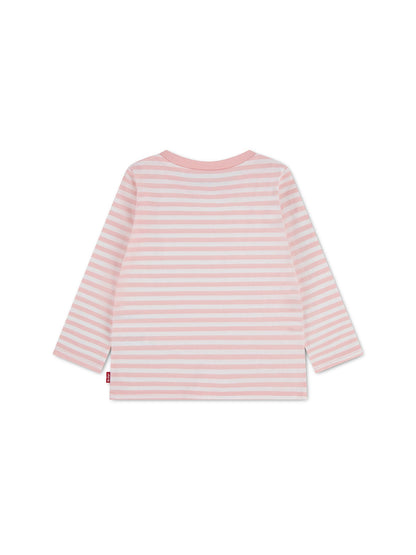 Baby Levi's Striped Long Sleeve T-Shirt Pink