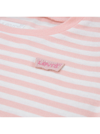 Baby Levi's Striped Long Sleeve T-Shirt Pink