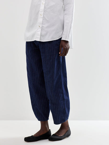 Cotton Herringbone Barrel Leg Trousers