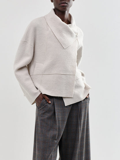 Virgin Wool Cropped Boiled Wool Jacket
