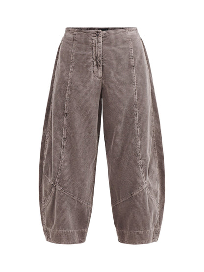 Cropped Jumbo Cord Barrel-Leg Trousers