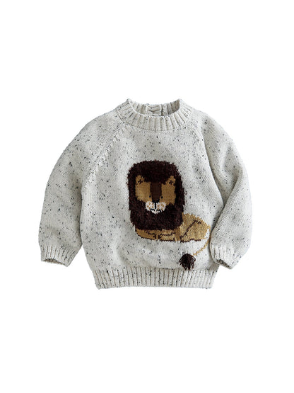 Baby Lion Knitted Jumper Beige