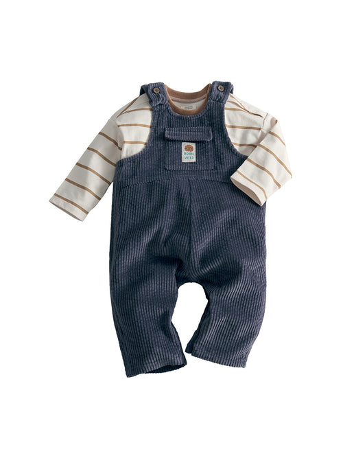 Baby Cord Dungaree Two Piece Set Green