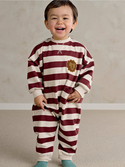 Baby Stripe Romper Red