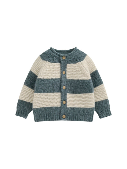 Baby Stripe Cardigan Blue
