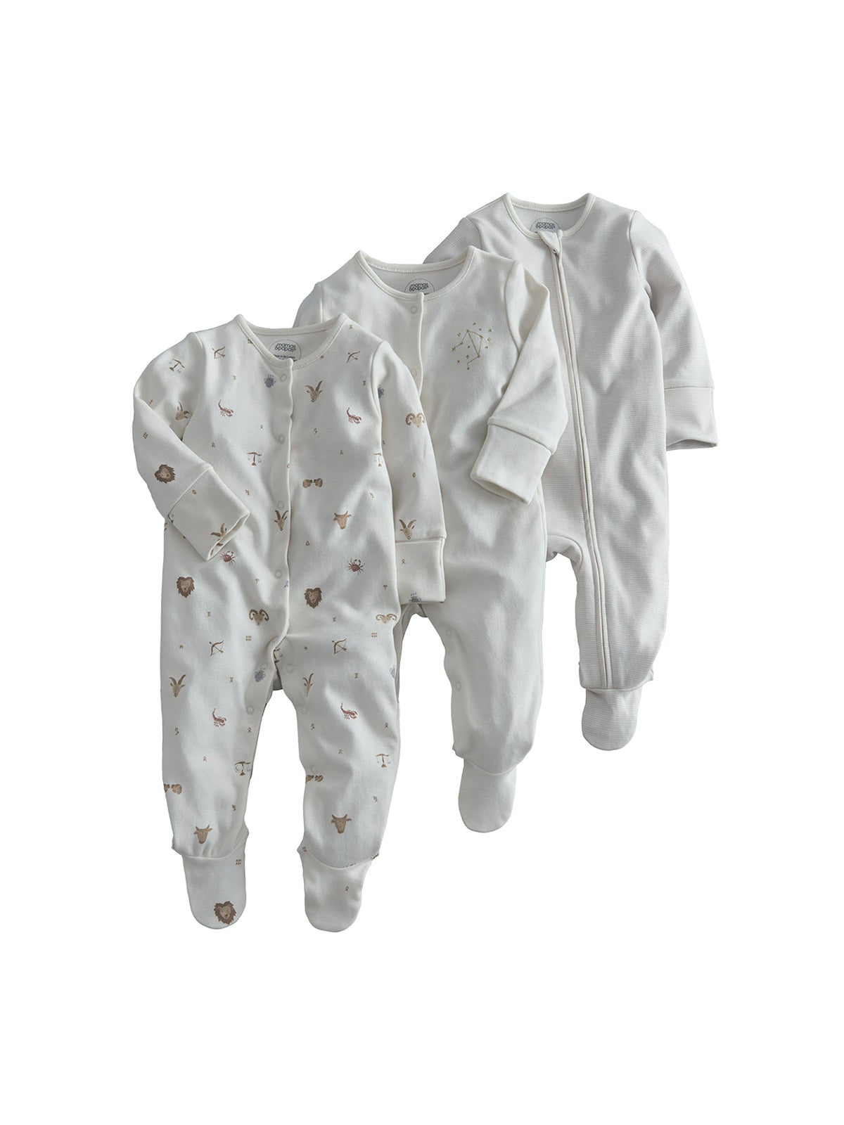 3-Pack Horoscope Cotton Sleepsuits