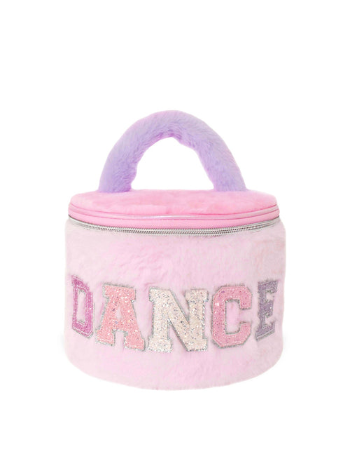 Kids' Dance Faux Fur Round Train Case Pink