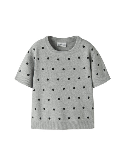 Nalani Recycled Polyester-Blend Knit Top Grey