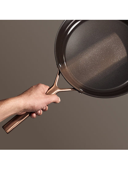 Aluminium Ceramic Titanium 2-Piece Frying Pan Set - Brown