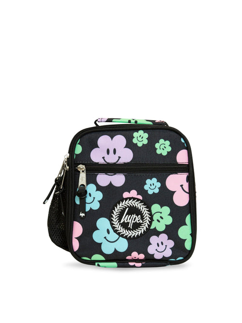 Black Happy Flowers Lunch Box