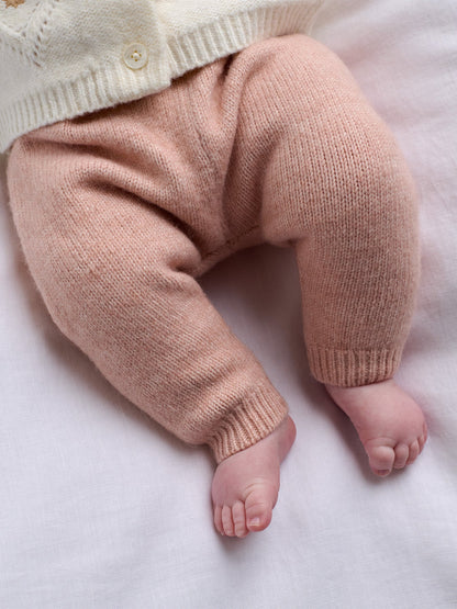 Baby Embroidered Knit Cardigan & Leggings Two Piece Set Pink