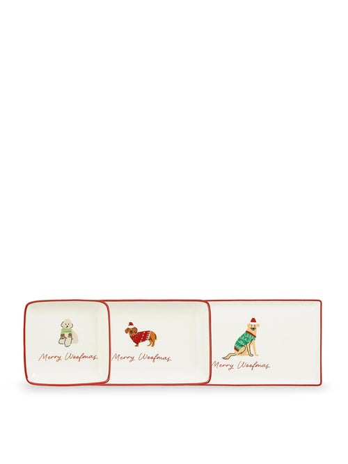 Dog Stoneware Plate Gift Set 3 Piece