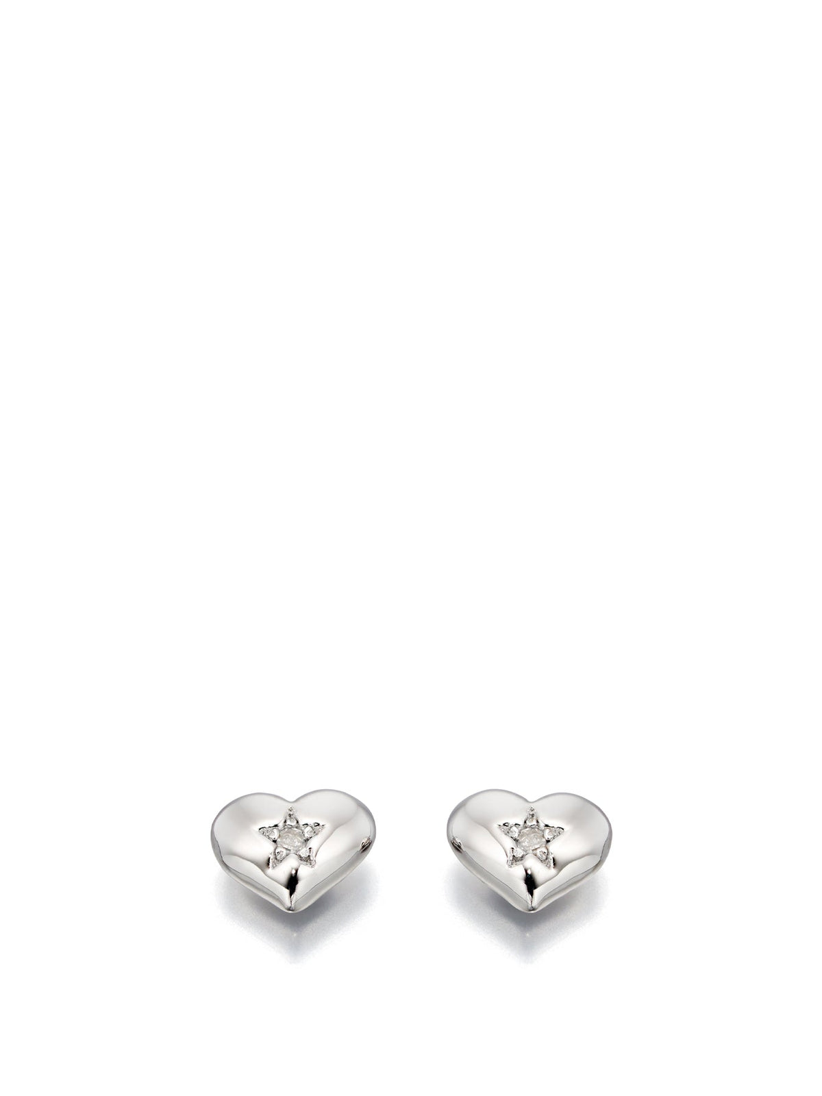 Kids Suri Diamond Heart Stud Earrings