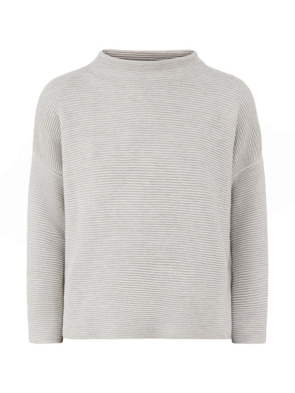 Organic Cotton Blend Funnel Neck Bracelet Sleeve Sweater - Sea Salt
