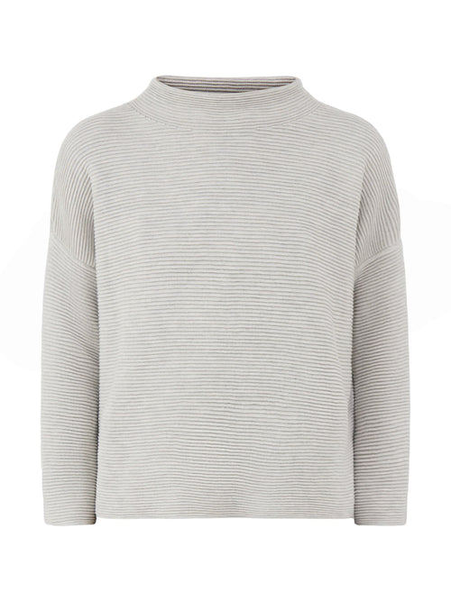 Organic Cotton Blend Funnel Neck Bracelet Sleeve Sweater - Sea Salt