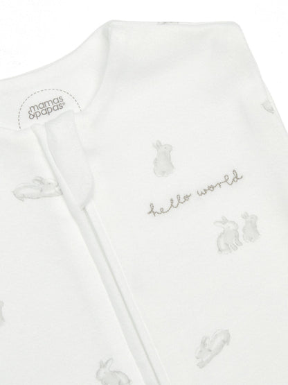 Bamboo Blend Bunny Swaddle 0-3 Months 1.0 Tog - White