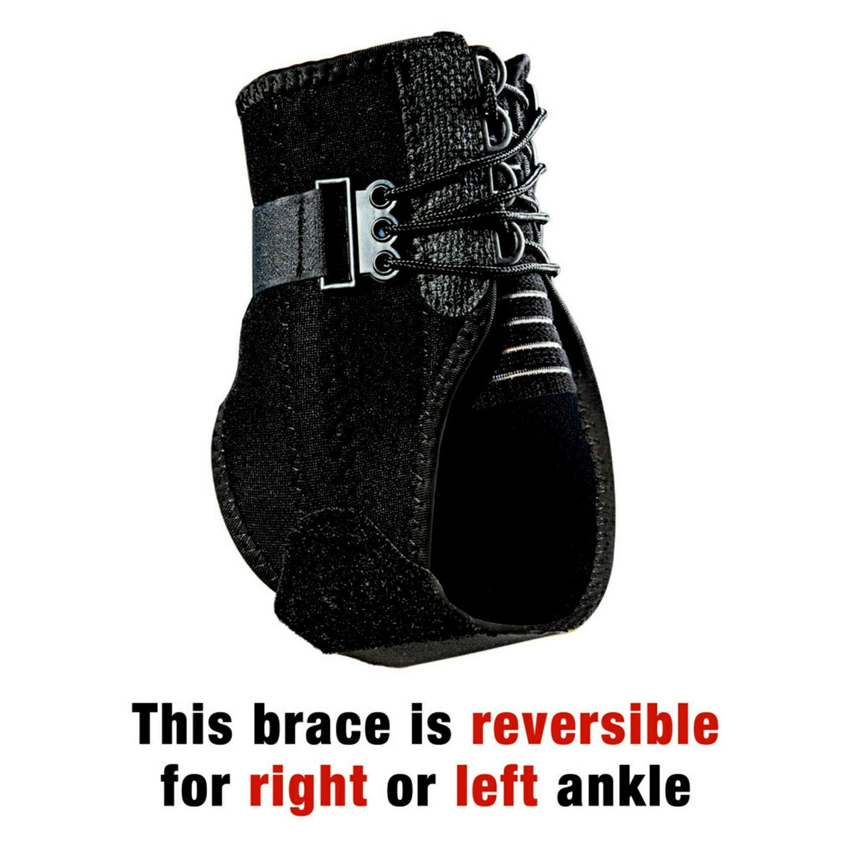 ACE Brand Ankle Support with Side Stabilizers, Adjustable, Black, 1 Brace