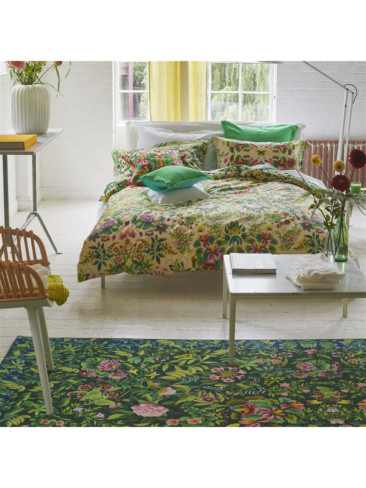 Ikebana Damask King Duvet Cover