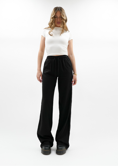 Linnen pants (tall) black