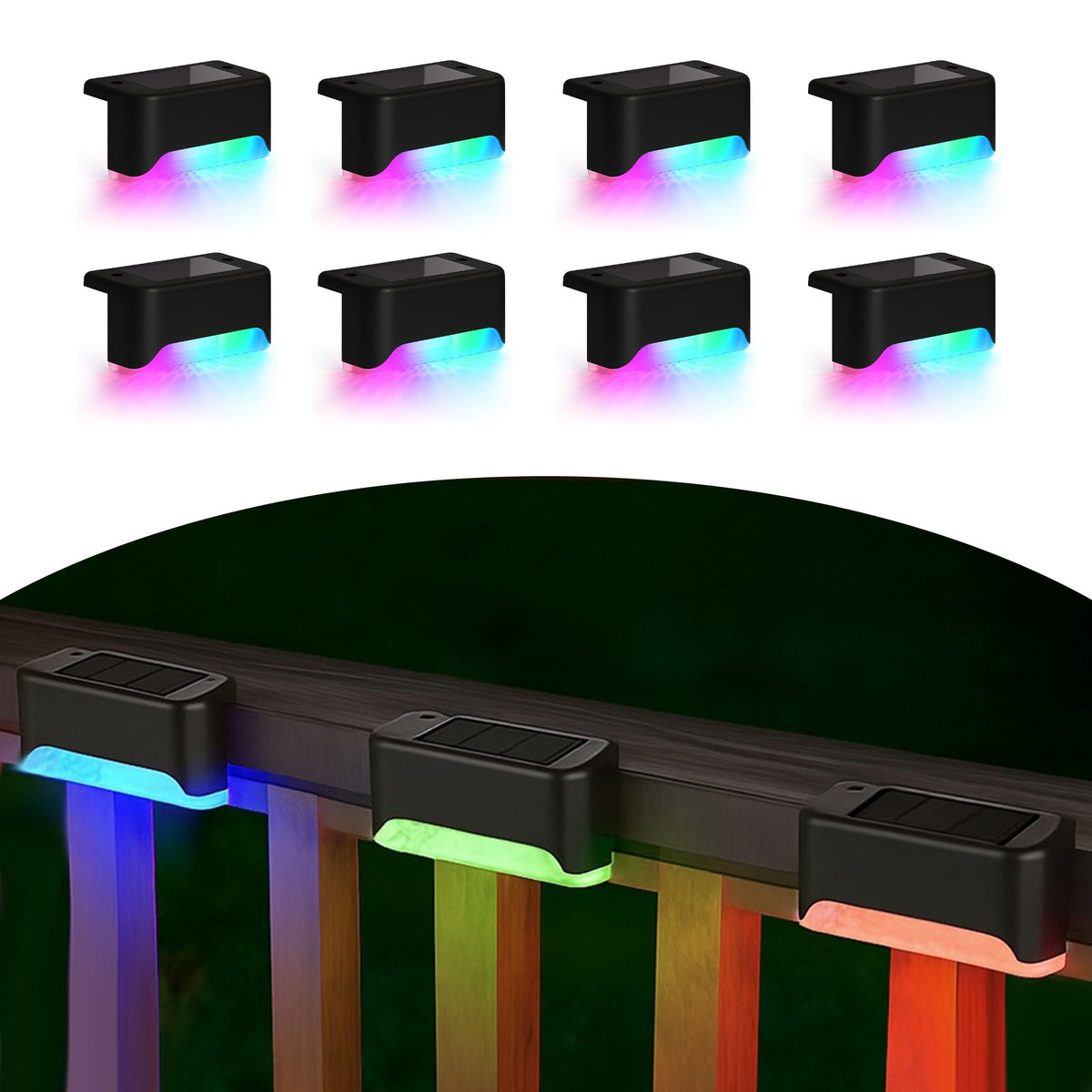 8-Pack Solar LED Deck & Step Lights